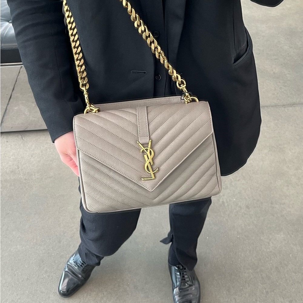 Yves Saint Laurent Beige Quilted Crossbody Bag - college medium - Picture 2 of 3
